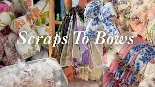 Sewing 30 Puffy Bow Bag Charms Scrap Busting For Market Season