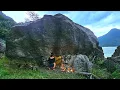 Download Lagu Build a shelter under a giant rock - survive on a deserted island