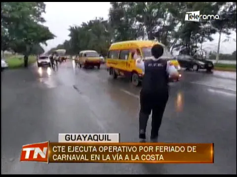 CTE ejecuta operativo por feriado de carnaval en la vía a la Costa