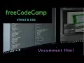 Uncomment Html freeCodeCamp review html css