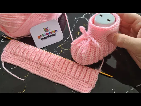 Download MP3 Like cotton candy knitted baby booties model / Knitting baby shoes