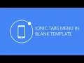 How to create a tabs menu in ionic in a blank template