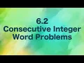 6 2 Consecutive Integer Word Problems