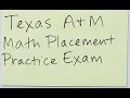 Texas A M Math Placement Exam