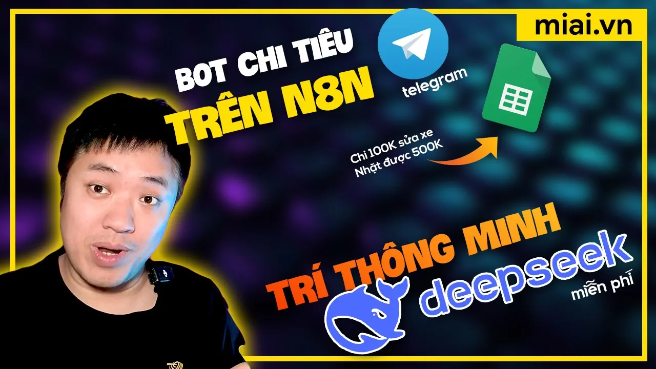 Outline Video Dùng DeepSeek làm bot Telegram note chi tiêu miễn phí với n8n, Ollama - Mì AI