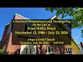 Remembrance Service for Evan Willis Ward