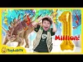 Download Lagu Giant 1 Million Subscribers Celebration \u0026 Toy Hunt for Dinosaur Surprise Toys from ToyLabTV