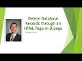 Django 7 Delete Database Records Through an HTML Page in Django