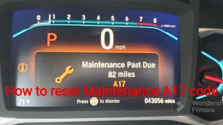 How to reset A17 Maintenance Light on 2021 Honda Pilot
