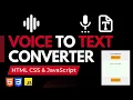 Voice To Text Converter Using HTML CSS JS voice to text converting website using HTML CSS JS