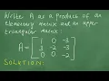MAM200LA UCT Write matrix A as a product of an Elementary Matrix and an upper triangular Matrix