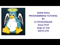 Korn Shell Programming Part-2 Unit5