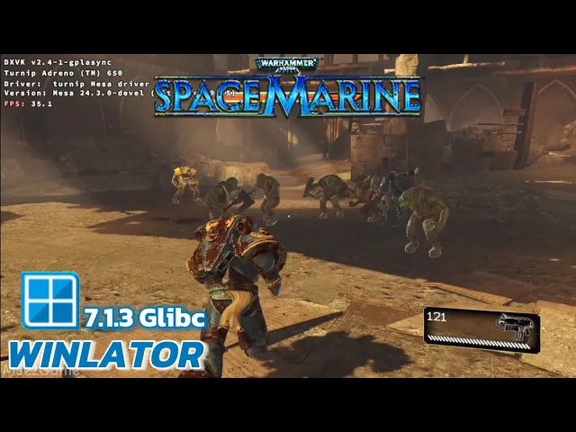 Winlator Glibc - Gameplay Warhammer 40000 Space Marine (Windows) on Android