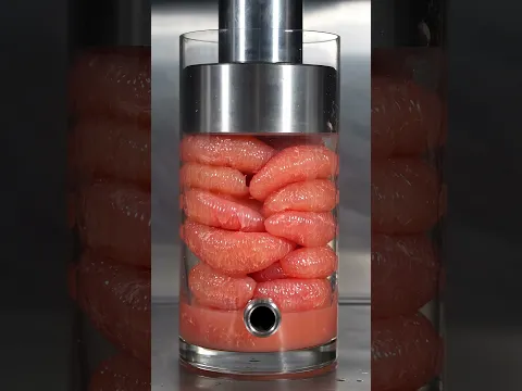 🍊 Grapefruit Version #hydraulicpress #apple #asmrvideo #applejuice #f...