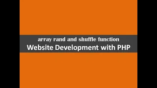 array rand and shuffle function website development with php