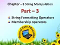 TN 12th computer science chapter - 8 String part 3 string formatting membership operator