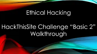 Ethical Hacking HackThisSite Challenge Basic 2 Walkthrough