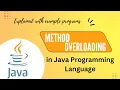 Java Tutorial Methods Overloading One Method Multiple Work