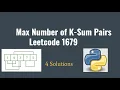 Leetcode 1679 Max Number of K-Sum Pairs