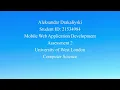 Mobile Web Application Development Assessment 2