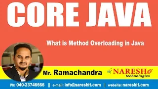 Core Java Tutorial What is Method Overloading in Java Mr Ramchander