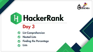 Day 3 HackerRank Python Challenge Lists List Comprehension Nested List Find Percentage