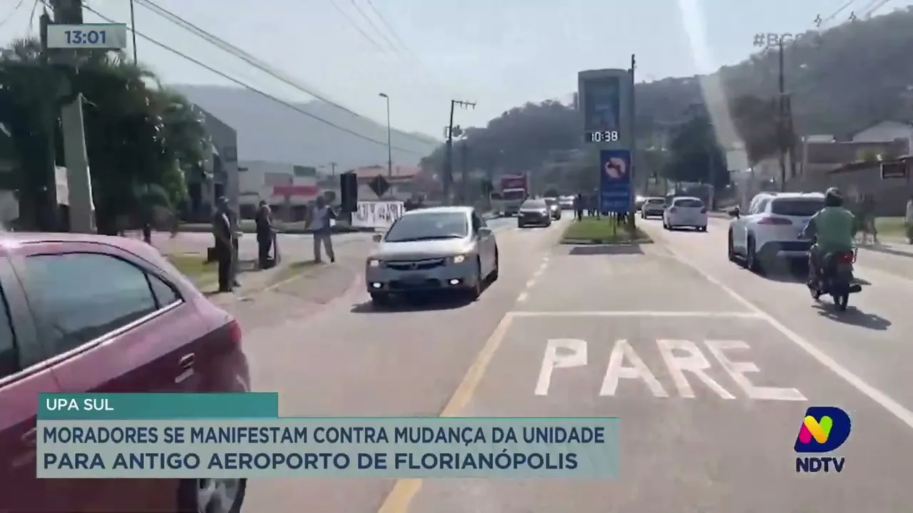 Moradores se manifestam contra mudança da UPA Sul para antigo aeroporto de Florianópolis