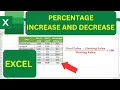 How to calculate PERCENTAGE INCREASE and DECREASE in Excel