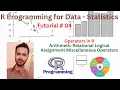 Tutorial 04 Operators in R Arithmetic Relational Logical Assignment Miscellaneous Operators