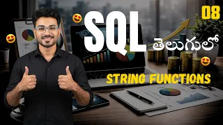 SQL String Functions Explained UPPER LEN TRIM SUBSTRING REPLACE - SQL For Beginners In Telugu