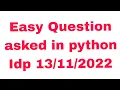 python easy Question in idp in ccbp nextwave