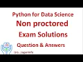 Python for Data Science Non proctored Solutions Question and Answers NPTEL
