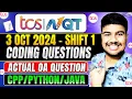 TCS NQT 2025 - 3rd October Shift 1