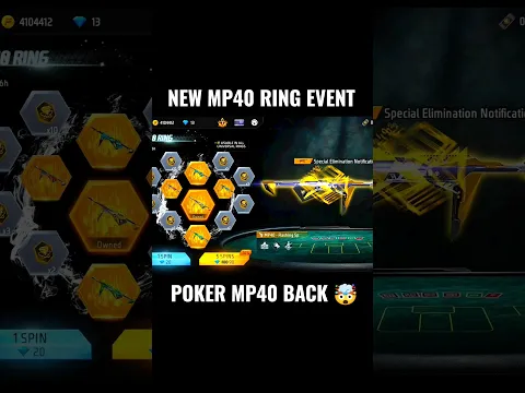 FREE FIRE MP40 RING EVENT POKER MP40 IS BACK π€―π₯