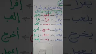 الفعل المضارع والفعل الماضى والفعل الأمر 