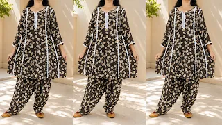 10 Panel Short Frock/Kurti Design Cutting & Stitching | Flared Short Frock | Trendy Panel Dress DIY