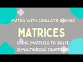 HOW TO SOLVE A SIMULTANEOUS EQUATION USING MATRICES LESSON 9 MATRICES