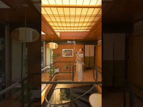 my japanese midcentury home during the day vs. at night ☀️🌃