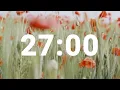 27 Minute Timer with Relaxing Music and Alarm Countdown Clock for Stress Relief