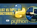 Python for beginners Difference between List Tuple Set and Dictionary Hindi