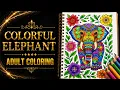 Colorful Elephant Coloring for Relaxation Adult Coloring Book