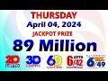 April 04 2024 - Thursday PCSO Lotto Daily Draw
