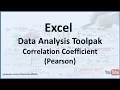 Excel Data Analysis Toolpak How to perform a Correlation Analysis