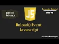 unload Event Javascript Javascript Tutorial