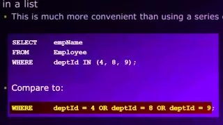 Database Lesson of 8 - The Structured Query Language SQL