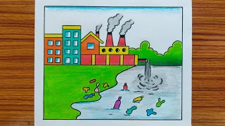 Water Pollution Drawing Environment Pollution Drawing Stop Pollution Drawing Easy Drawing 