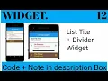 How to Implement List Tile Divider Widget in Flutter Application Flutter Widget Shreya s Stuff