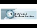 4-3 patterns and nonlinear functions Page 249