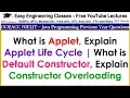 Applet Life Cycle Constructor Overloading in Java - DOEACC NIELIT Interview Tips
