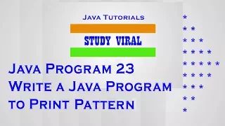 Java Program 23 - Java Program to Print Star Half Diamond Patterns 04
